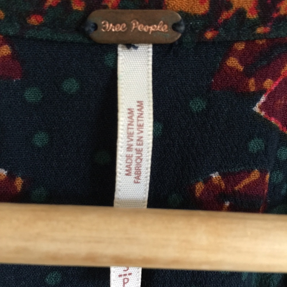 Free People Steal the Sun Teal Blue Print Dress S - Picture 6 of 7